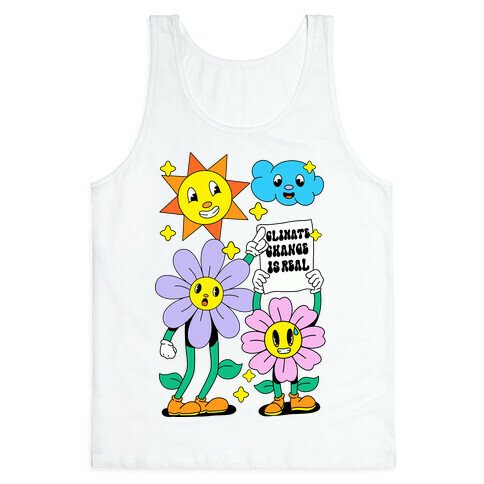 Climate Change Is Real Cartoon Tank Top