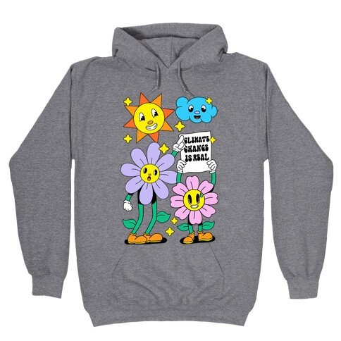 Climate Change Is Real Cartoon Hooded Sweatshirt