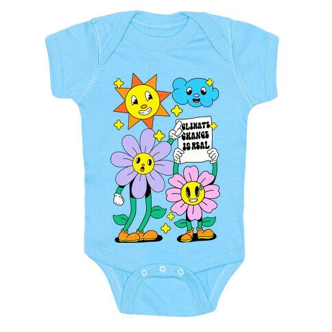 Climate Change Is Real Cartoon Baby One-Piece