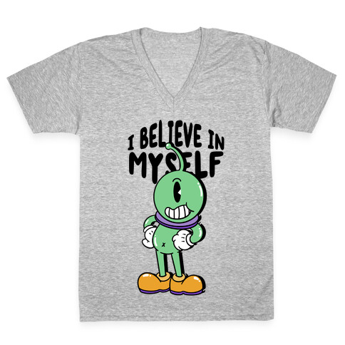 I Believe in Myself UFO V-Neck Tee Shirt