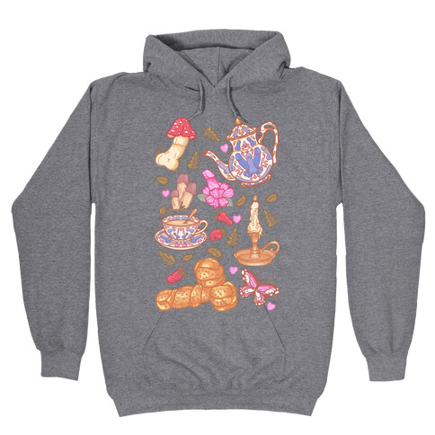 Cottage Core Peens Pattern Hooded Sweatshirt