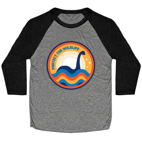 Protect The Wildlife - Nessie, Loch Ness Monster Baseball Tee