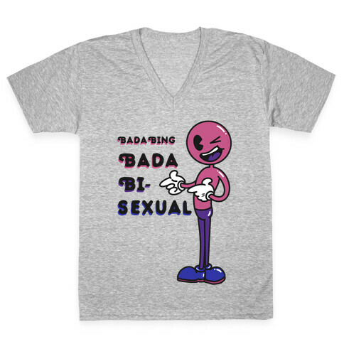 Bada Bing Bada Bisexual V-Neck Tee Shirt