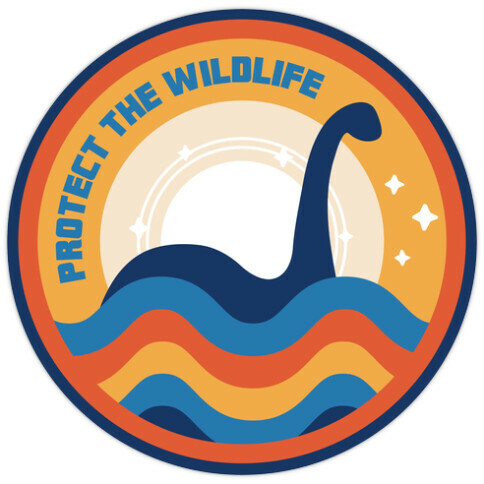 Protect The Wildlife - Nessie, Loch Ness Monster Die Cut Sticker