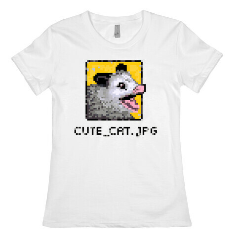 Cute_Cat.Jpg Screaming Pixelated Possum Womens T-Shirt