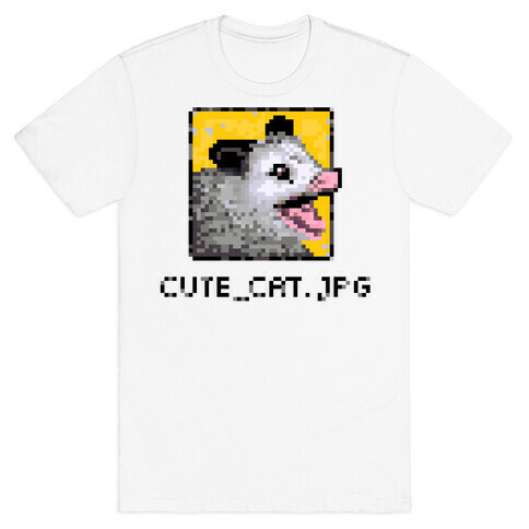 Cute_Cat.Jpg Screaming Pixelated Possum T-Shirt