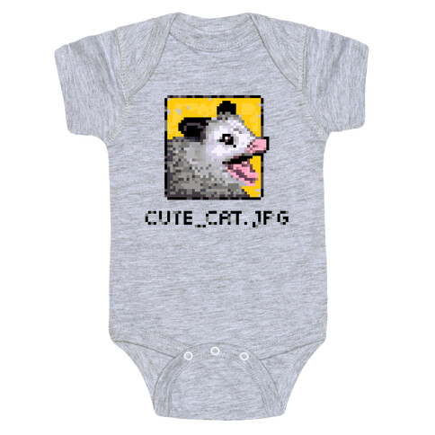 Cute_Cat.Jpg Screaming Pixelated Possum Baby One-Piece