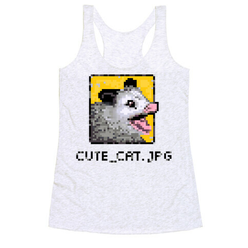 Cute_Cat.Jpg Screaming Pixelated Possum Racerback Tank Top