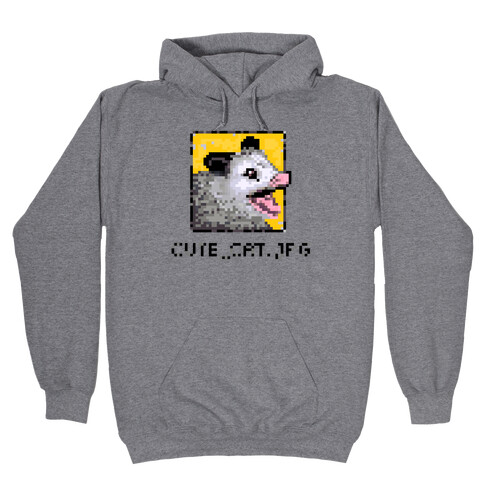 Cute_Cat.Jpg Screaming Pixelated Possum Hooded Sweatshirt