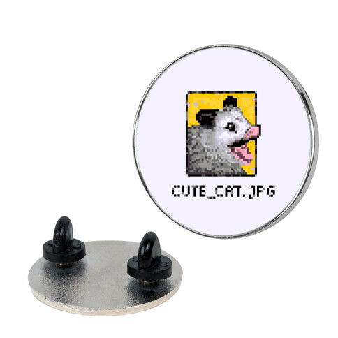 Cute_Cat.Jpg Screaming Pixelated Possum Pin