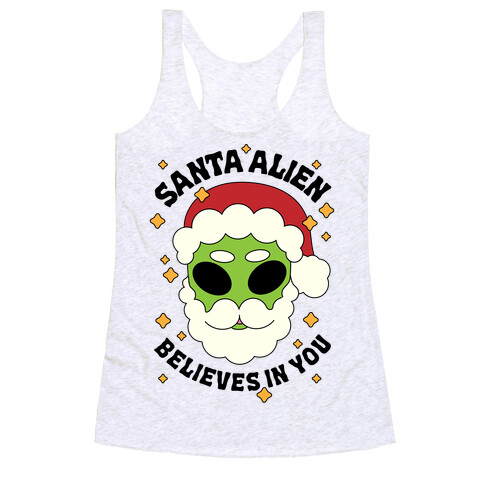 Santa Alien Believes in You Racerback Tank Top