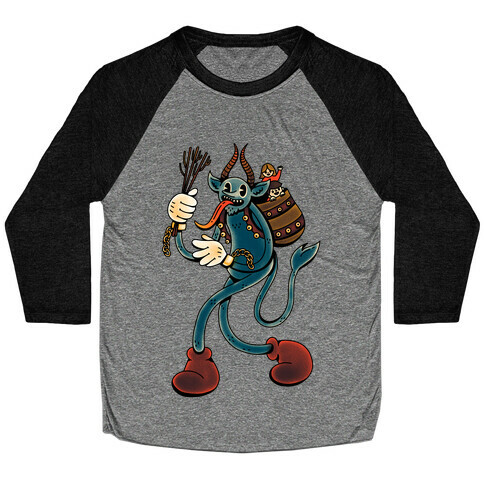 Krampus Cartoon Baseball Tee