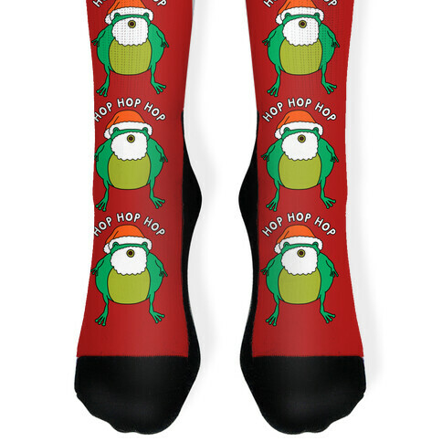 Hop Hop Hop Santa Frog Sock