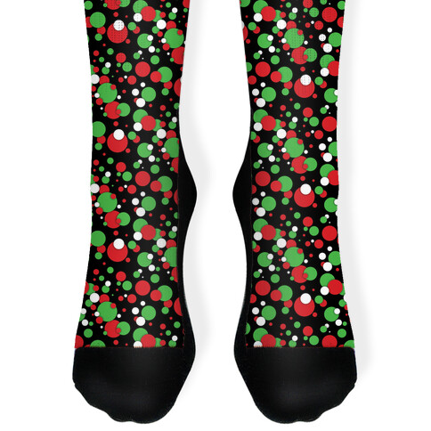 Red And Green Holiday Confetti Sock