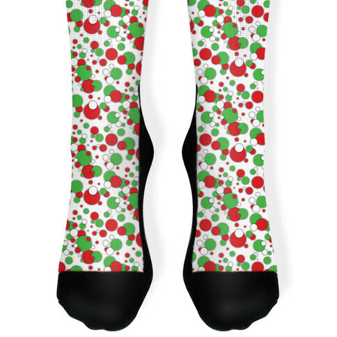 Red And Green Holiday Confetti Sock