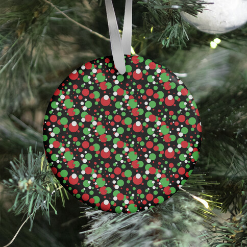 Red And Green Holiday Confetti Ornament