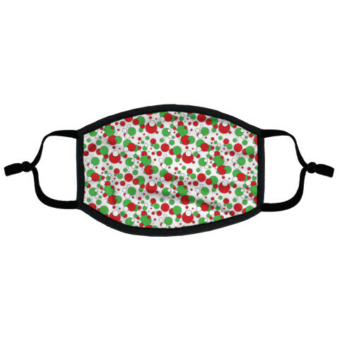 Red And Green Holiday Confetti Flat Face Mask