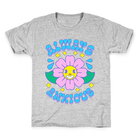 Always Anxious Cartoon Flower Kids T-Shirt