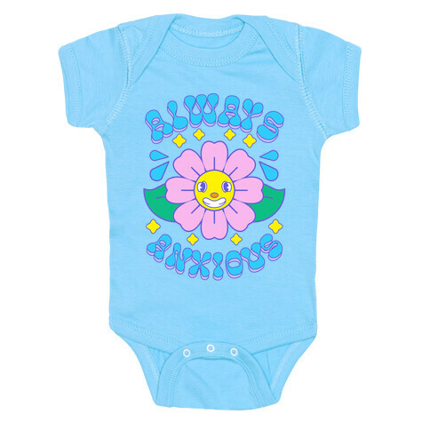 Always Anxious Cartoon Flower Baby One-Piece