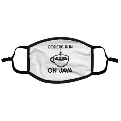 Coders Run On Java Flat Face Mask