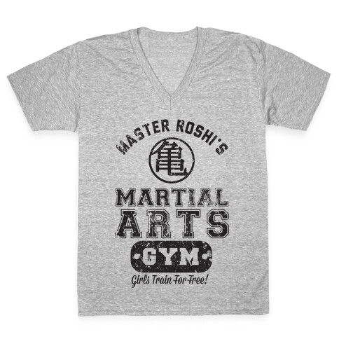 Master Roshi's Martial Arts Gym V-Neck Tee Shirt