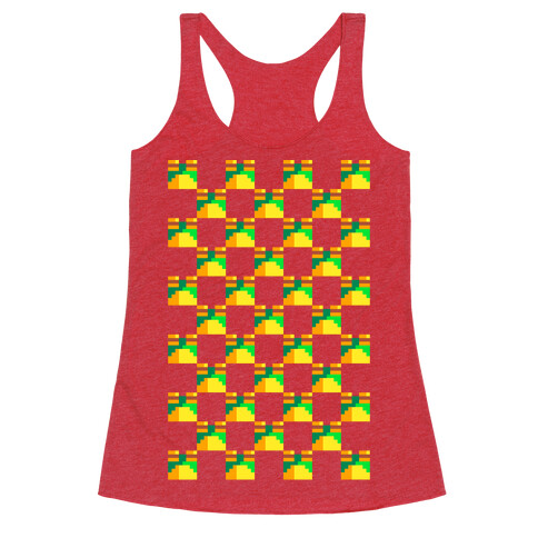 Frog Checker Squares  Racerback Tank Top