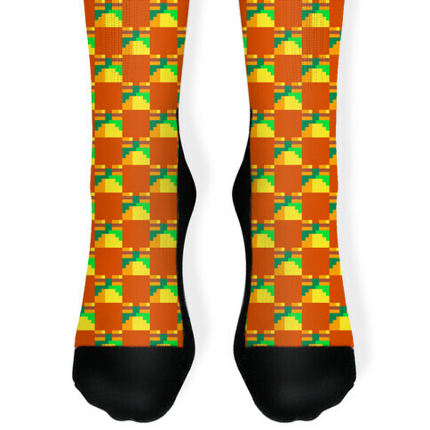 Frog Checker Squares  Sock