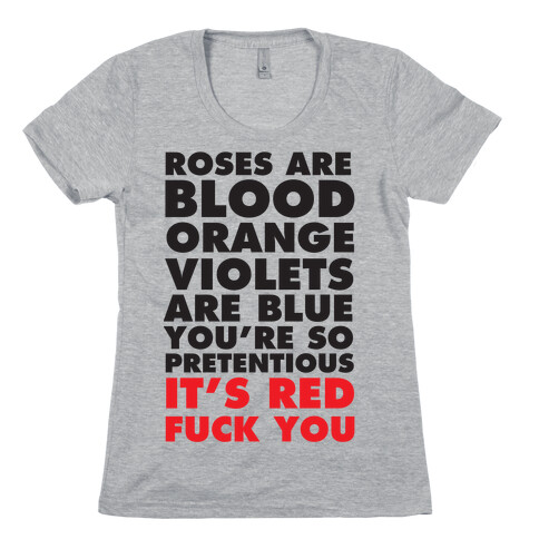 Roses Are Blood Organge Womens T-Shirt