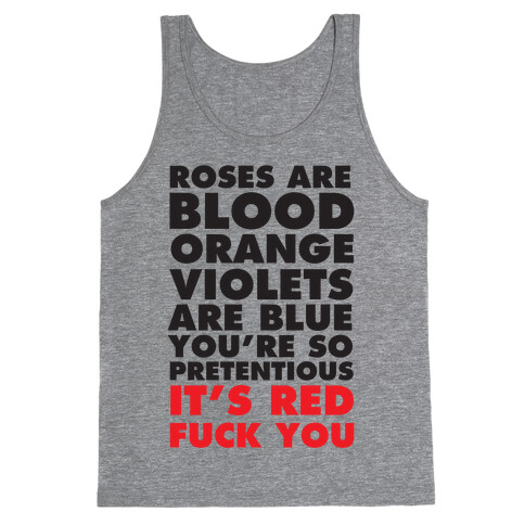 Roses Are Blood Organge Tank Top