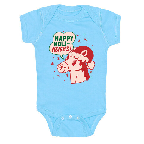 Happy Holi-Neighs Holiday Horse Baby One-Piece