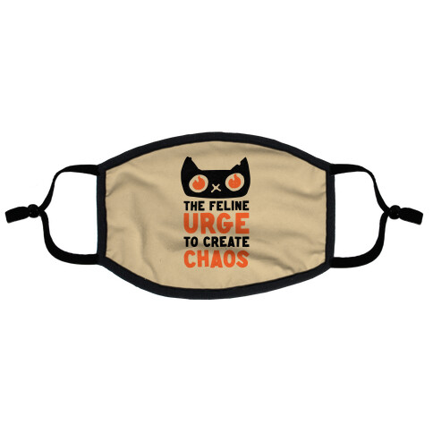 The Feline Urge To Create Chaos  Flat Face Mask