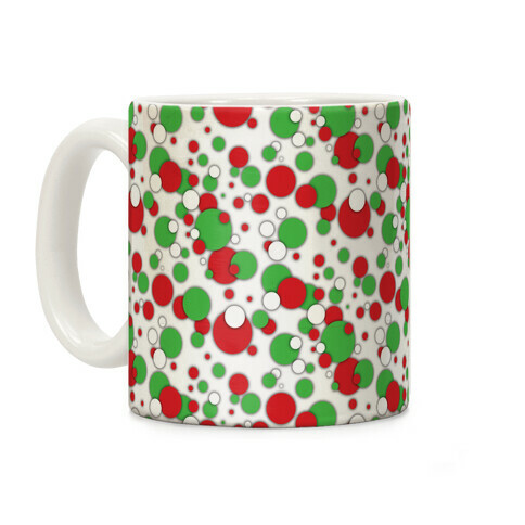 Red And Green Holiday Confetti Coffee Mug