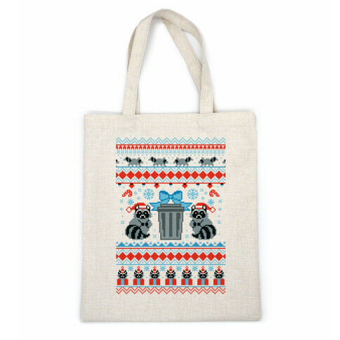 Raccoon Ugly Christmas Sweater Casual Tote