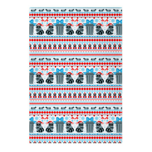 Raccoon Ugly Christmas Sweater Garden Flag