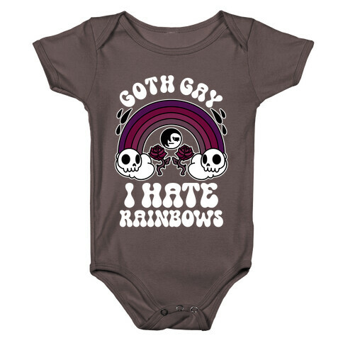 Goth Gay I Hate Rainbows Baby One-Piece