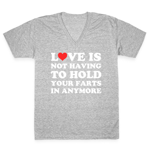 Love Is Not Having To Hold Your Farts In Anymore V-Neck Tee Shirt