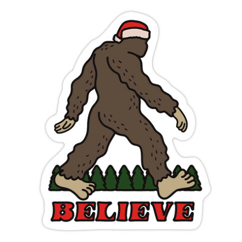 Santa Sasquatch Die Cut Sticker