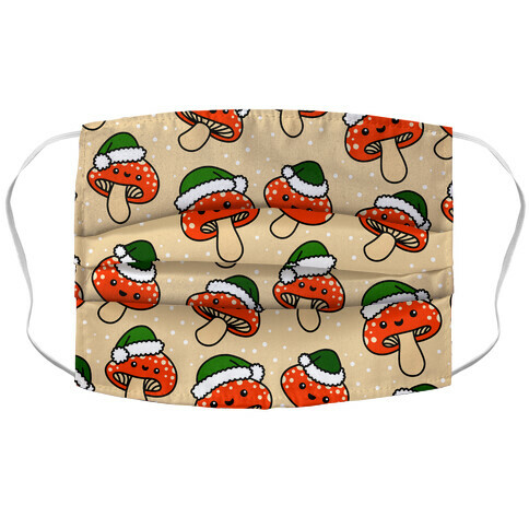 Merry Christmush Mushrooms Accordion Face Mask