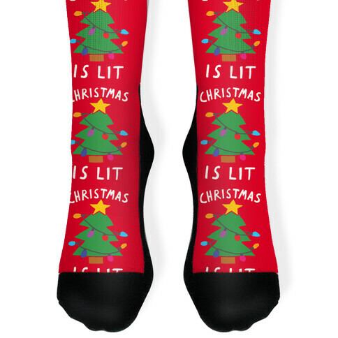 Christmas Is Lit  Sock