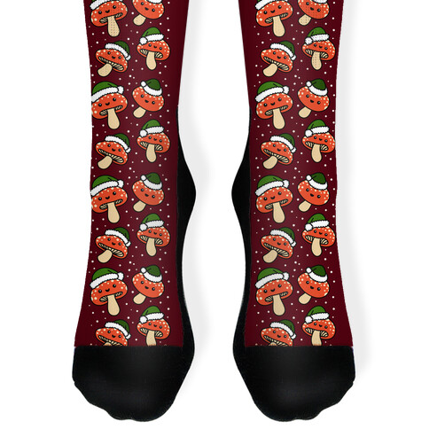 Merry Christmush Mushrooms Sock