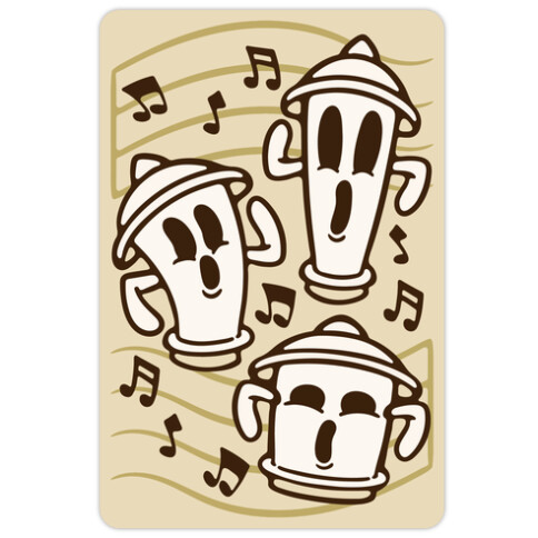 Singing Cartoon Clay Figures Parody Die Cut Sticker