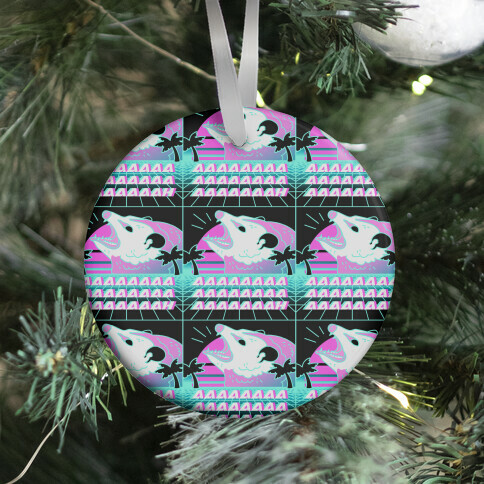 Screaming Retrowave Possum Ornament