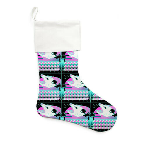 Screaming Retrowave Possum Stocking