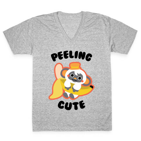 Peeling Cute V-Neck Tee Shirt