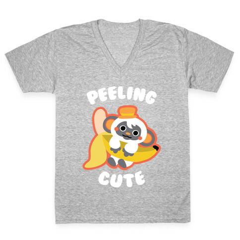 Peeling Cute V-Neck Tee Shirt