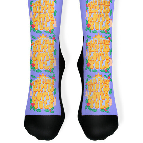 This Pagan Hippie Loves Yule Sock