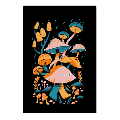 Mushroom Forest Spirits Garden Flag