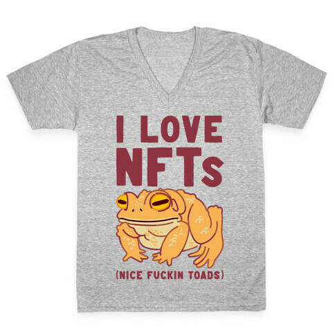 I Love NFTs (Nice F***in Toads) V-Neck Tee Shirt