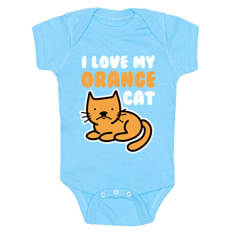 I Love My Orange Cat Baby One-Piece