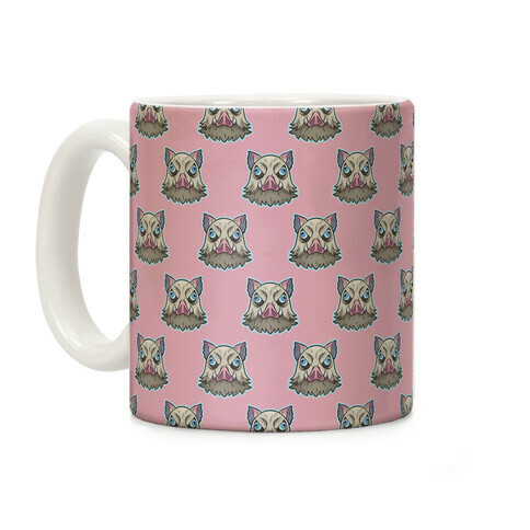 Inosuke Mad Boar Pattern Pink Coffee Mug